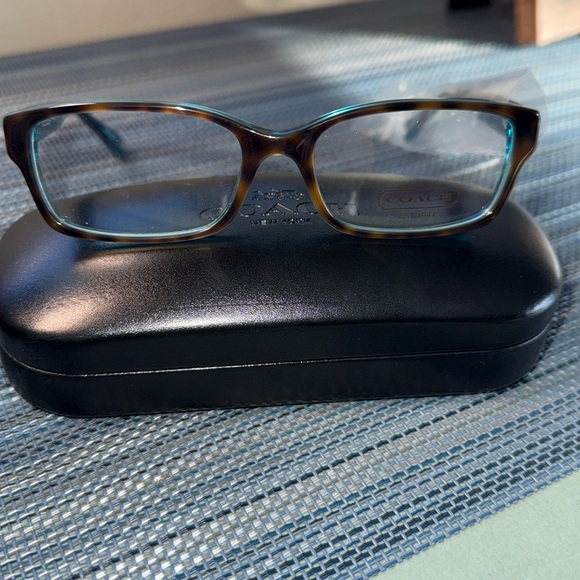 Coach Teal and Tortoise Square Eyeglass Frames (NWT) - Picture 1 of 5